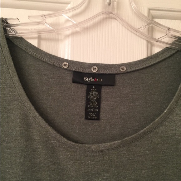 Moss green Style & Co basic tee - Picture 2 of 4